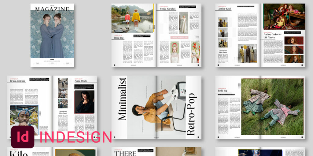 Mise en page d'un magazine réalisée avec le logiciel Indesign